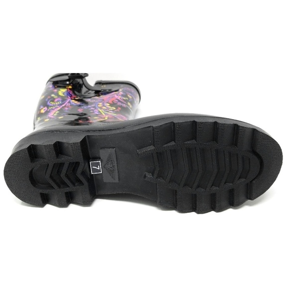 Women Rubber Rain Boots 11" Mid-Calf, Garden  Rainboots, NEW - Picture 3 of 4